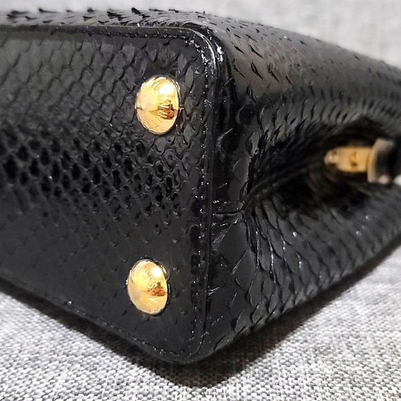 LOUIS VUITTON RARE Black Python Capucines Handbag BB - Picture 7 of 12